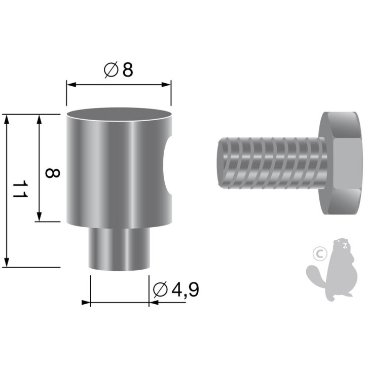Serre-câble, pour câbles jusque Ø: 2,5mm