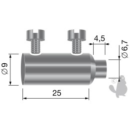 Serre-câble double, pour câbles jusque Ø: 3mm