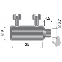Serre-câble double, pour câbles jusque Ø: 3mm