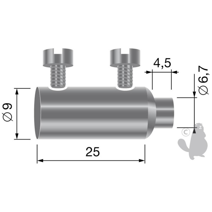 Serre-câble double, pour câbles jusque Ø: 3mm