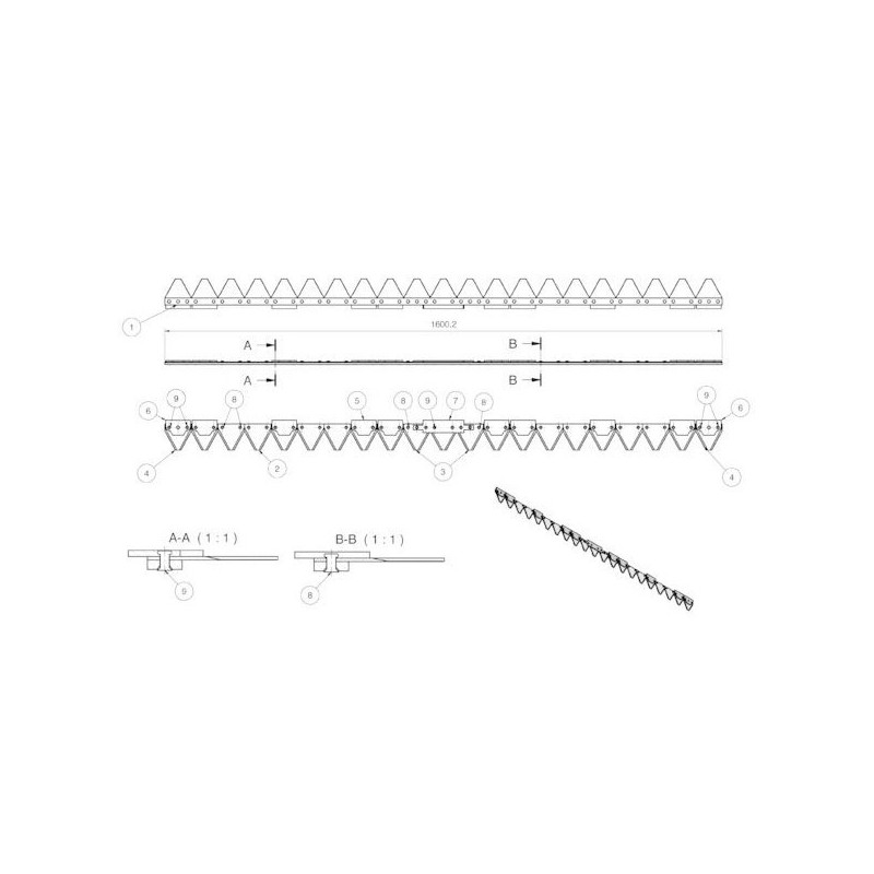 Lame AEBI 1m60 21 sections