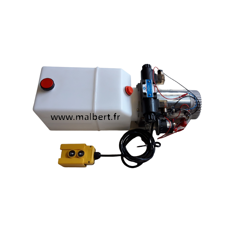 Pompe hydraulique 12V double effet réservoir 6L 1.6kw - Malbert