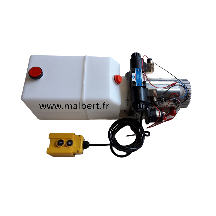 Pompe hydraulique remorque benne-petit camion benne 12V double effet réservoir 6L 1.6kw déstockage