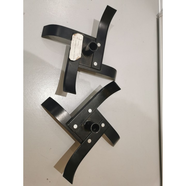 Couteau fraise motoculteur sur support 1 coté droit +1 coté gauche D320mm D interieur pour axe 25mm déstockage