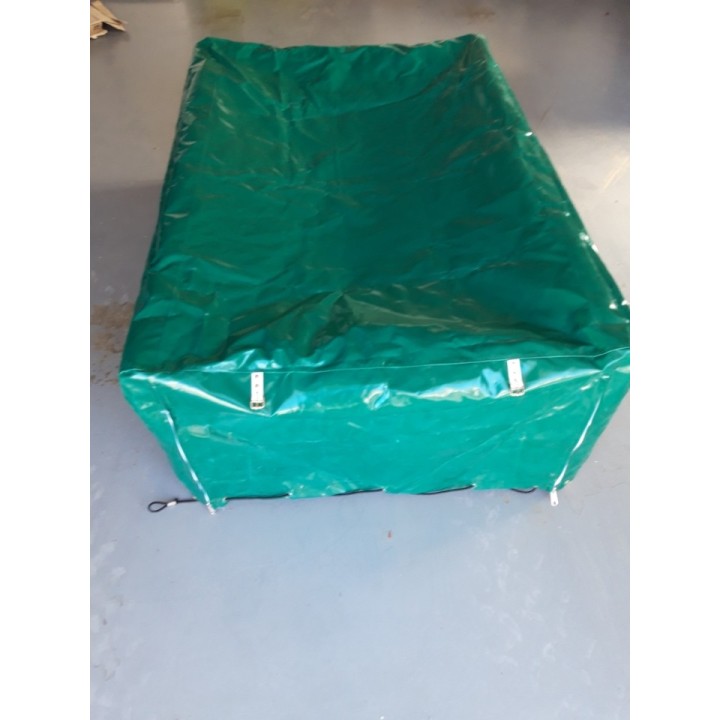Bâche remorque 104x149cm verte retombée 56cm AR ouvrable déstockage
