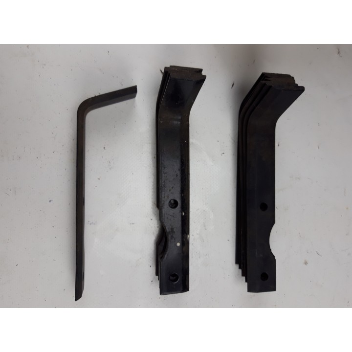 Couteaux fraise 12 pieces fraise motoculteur sarcleur lot 12 couteaux 5 droit +7 gauche L195x30xh50 D8 entraxe 70mm déstockage
