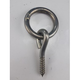 Anneau galvanisé filetage pour bois ou cheville -45mm sous tete déstockage