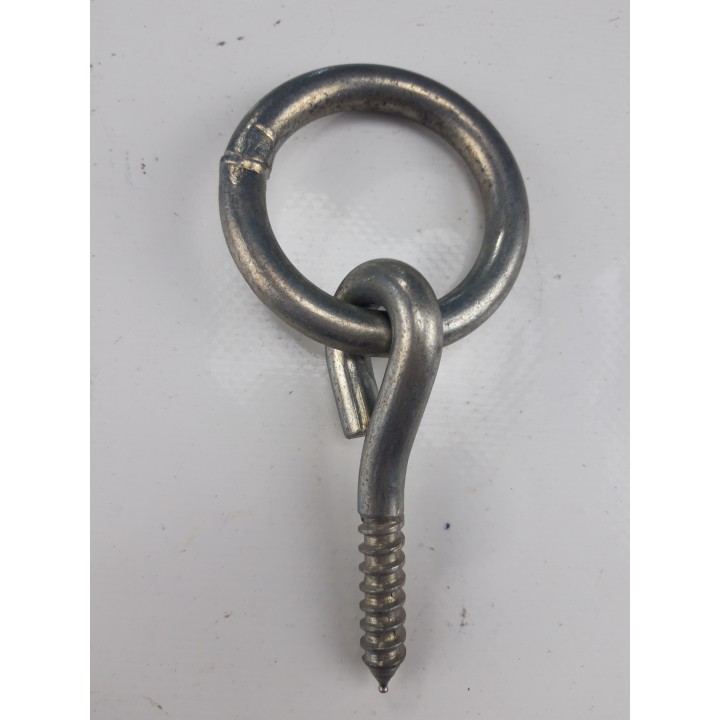 Anneau galvanisé filetage pour bois ou cheville -45mm sous tete déstockage