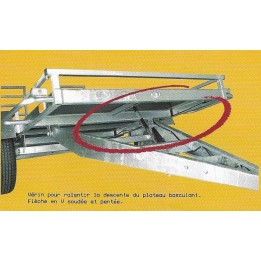 vérin à gaz pour basculement remorque avec 2 fixations déstockage