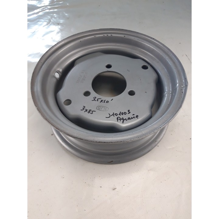 Jante motoculteur 3.5j10- 3 trous en triangle 86mm déport 20 mm déstockage