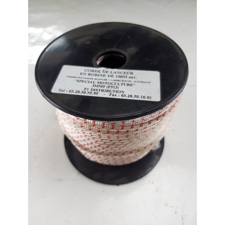 Corde pour descente de poids amarrage barque 100mx 3.5mm haute résistance déstockage