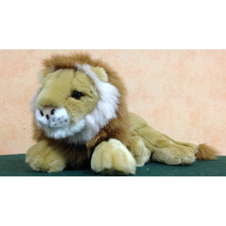 Peluche Lion couché 35 cm très bonne qualité déstockage