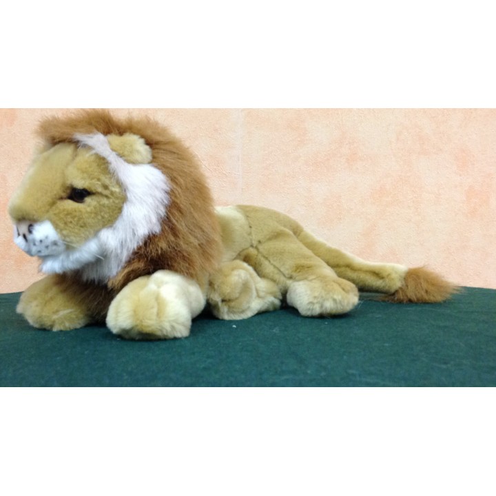 Peluche Lion couché 35 cm très bonne qualité déstockage