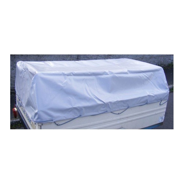 Bâche remorque 125x181cm grise cotés en biais 35cm déstockage sans  tendeur élastique