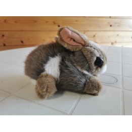 Peluche lapin couché Plush's co GRIS déstockage