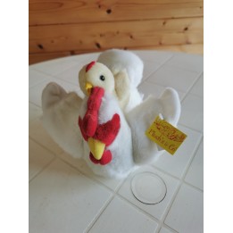 Peluche poule avec poussin sur le dos déstockage