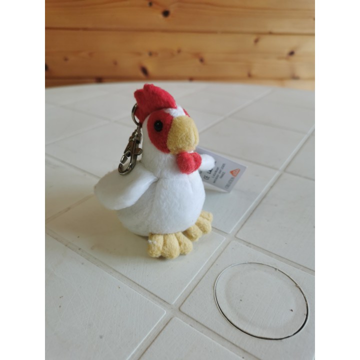 Peluche Porte-clef poule Lascar déstockage