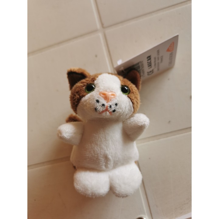 Porte-clef chat Lascar MARRON BLANC déstockage