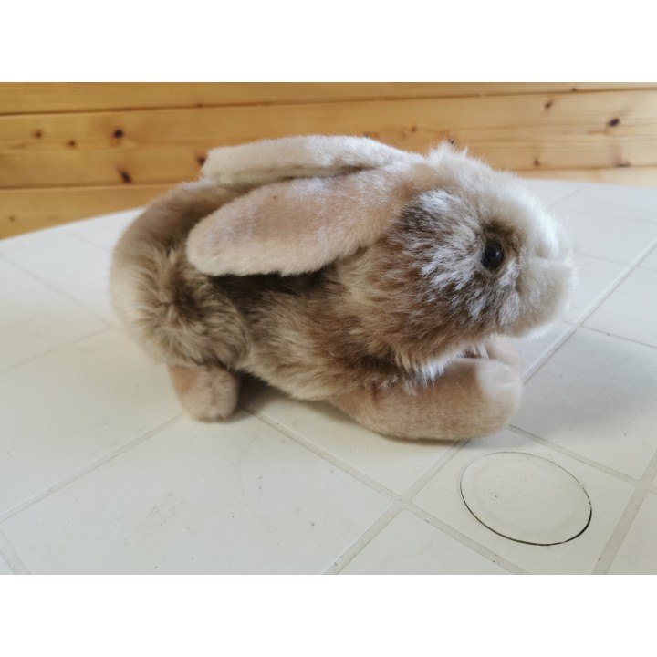 Peluche lapin couché MARRON CLAIR marque Forest très bonne qualité