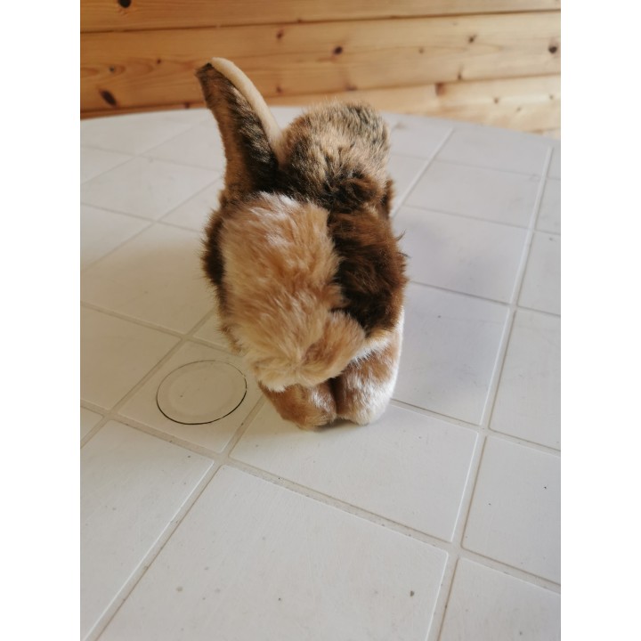 Peluche lapin couché MARRON FONCE marque Forest trés bonne qualitè