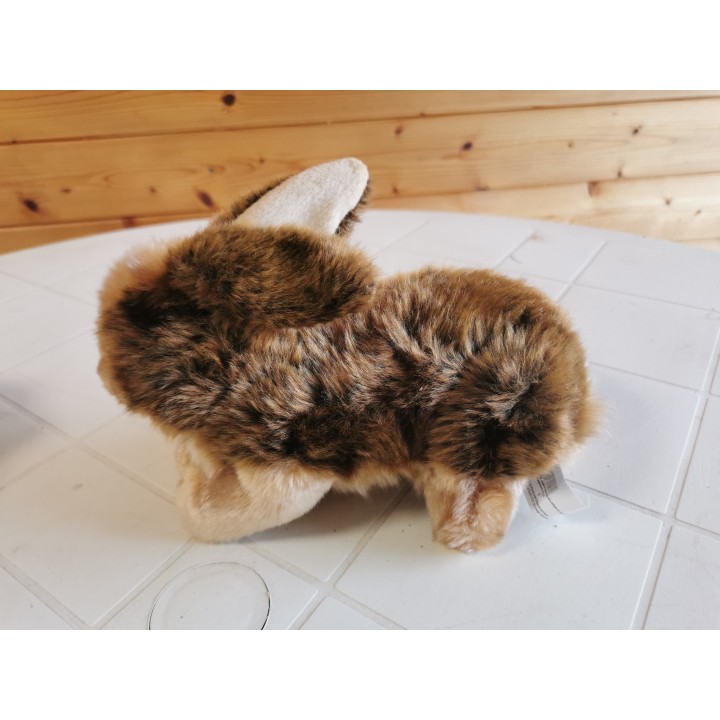 Peluche lapin couché MARRON FONCE marque Forest trés bonne qualitè