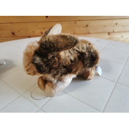 Peluche lapin couché MARRON FONCE marque Forest trés bonne qualitè