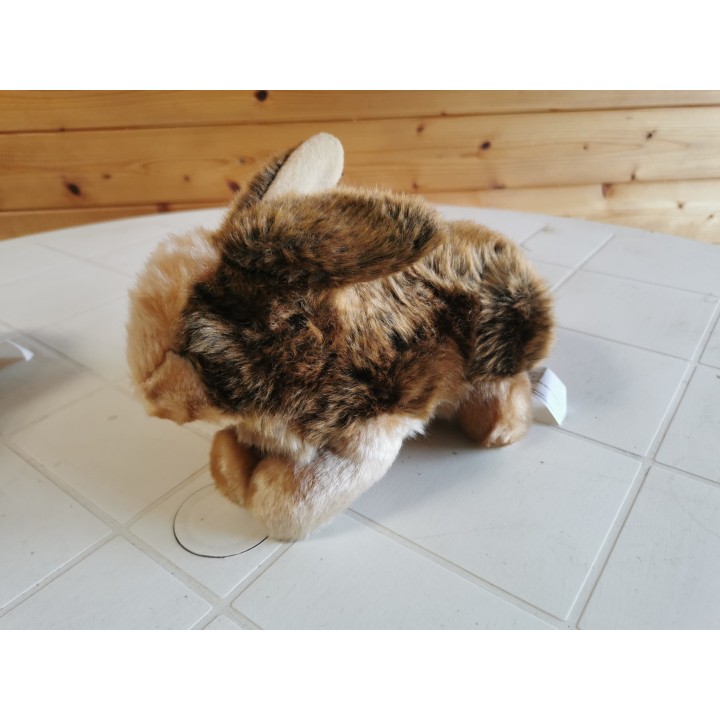 Peluche lapin couché MARRON FONCE marque Forest trés bonne qualitè