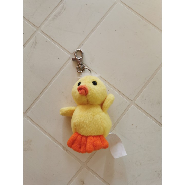 Porte clef peluche poussin jaune marque Lascar déstockage