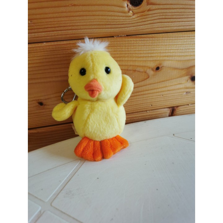 Porte clef peluche poussin jaune marque Lascar déstockage