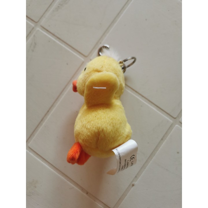 Porte clef peluche poussin jaune marque Lascar déstockage