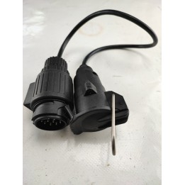 Adaptateur 7 broches coté remorque 13 broches coté voiture avec 50 cm de fil entre les 2 déstockage
