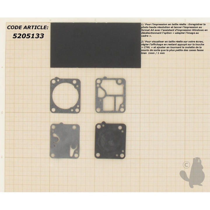Membranes carburateur ZAMA- modèle GND11-MAC-CULLOCH-MAC 100-MAC120- déstockage
