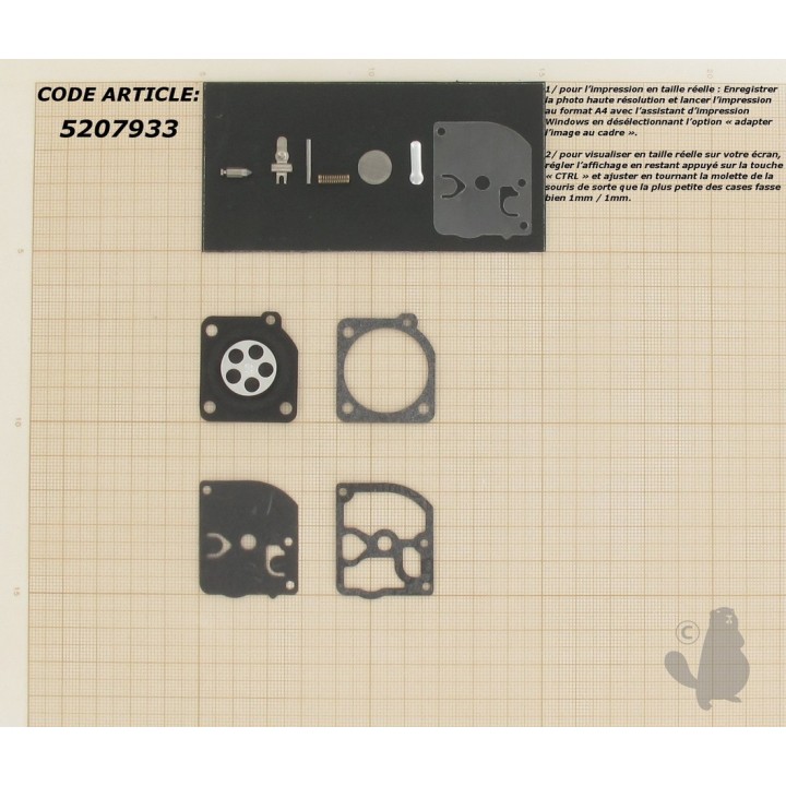 Membranes carburateur ZAMA- modèle RB5-HOMELITE 240-HOMELITE 245- déstockage