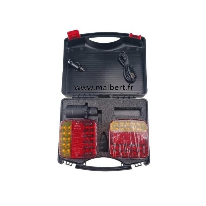 feux magnétiques LEDS sans fils 12/24v KIT pour remorque caravane déstockage
