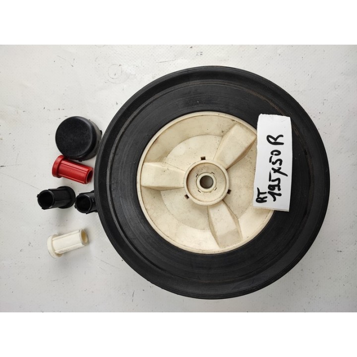 Roue tondeuse 195x35/50 avec adaptateur axe multiple  D10-12-14 déstockage