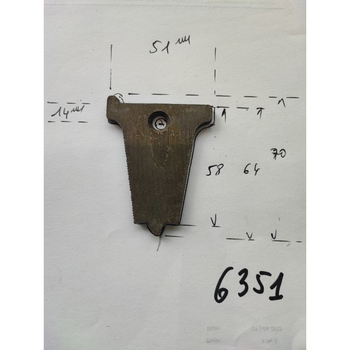 Plaquette de doigt de barre de coupe faucheuse déstockage